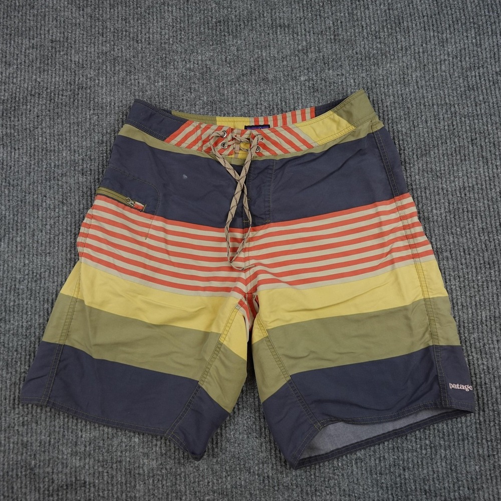 Patagonia Wavefarer Board Shorts Mens 32 Multicolor Stripe Swim Trunks 86555